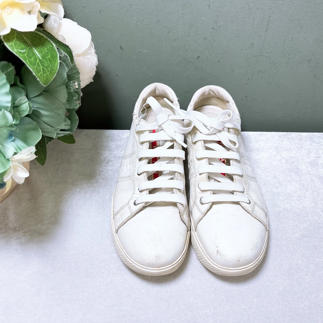 95新 Prada/普拉达 小白鞋/36.5码/成色看直播间/Xsp12746