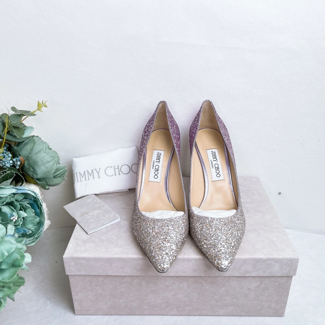 99新 JIMMY CHOO/吉米周 高跟鞋/39.5码/成色/Xspc229