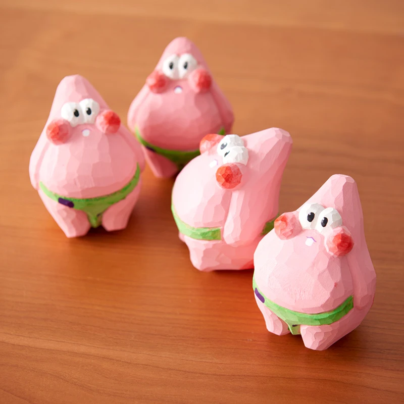 派大星木雕可爱创意卧室玄关书桌车载摆件情侣超萌纯手工节日礼物