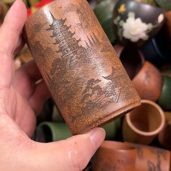 紫砂茶杯全手工紫砂主人杯