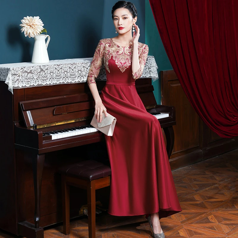 高端喜婆婆婚宴礼服2025新款春秋季高贵显瘦妈妈婚宴礼服平时可穿