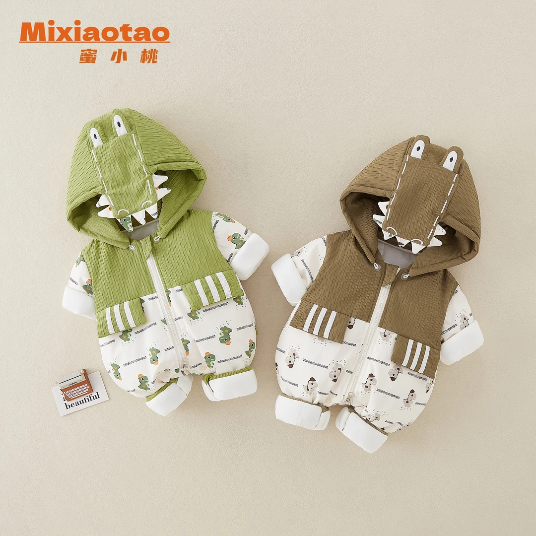 6恐龙造型外出服哈衣连体衣闭裆儿童婴儿宝宝男宝长袖