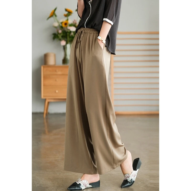 醋酸缎面宽松显瘦百搭经典春夏休闲裤