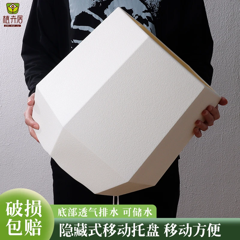 欧式新款塑料仿陶瓷花盆高级感加厚耐用龟背树发财树绿植通用花盆