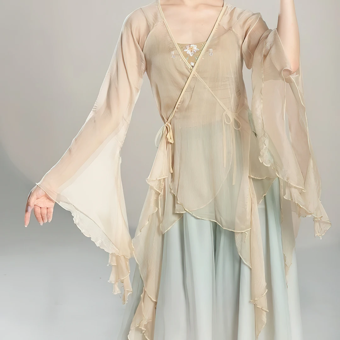 古典舞蹈服装飘逸雪纺仙气纱衣中国舞练功服古风汉服演出服女