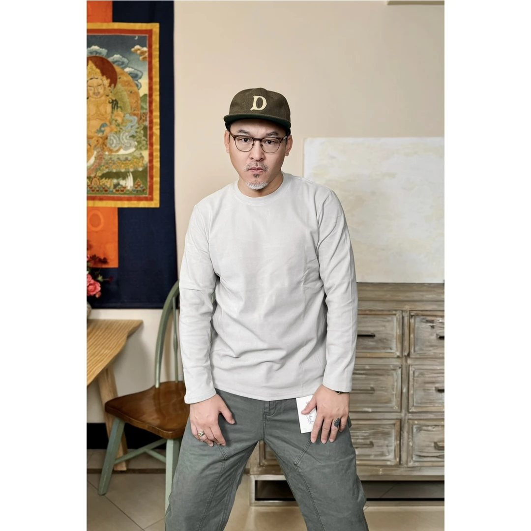 情侣款加厚德绒圆领打底内搭长袖T恤51001