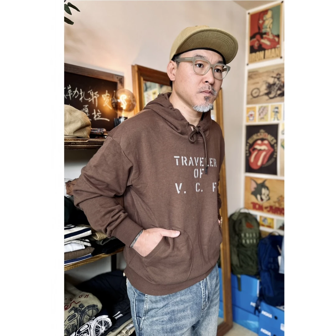 情侣款390克棉复古连帽卫衣125