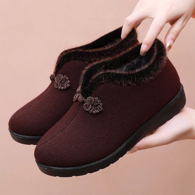 老北京布鞋女棉鞋冬季加绒老太太保暖奶奶鞋老年人妈妈鞋加厚冬款