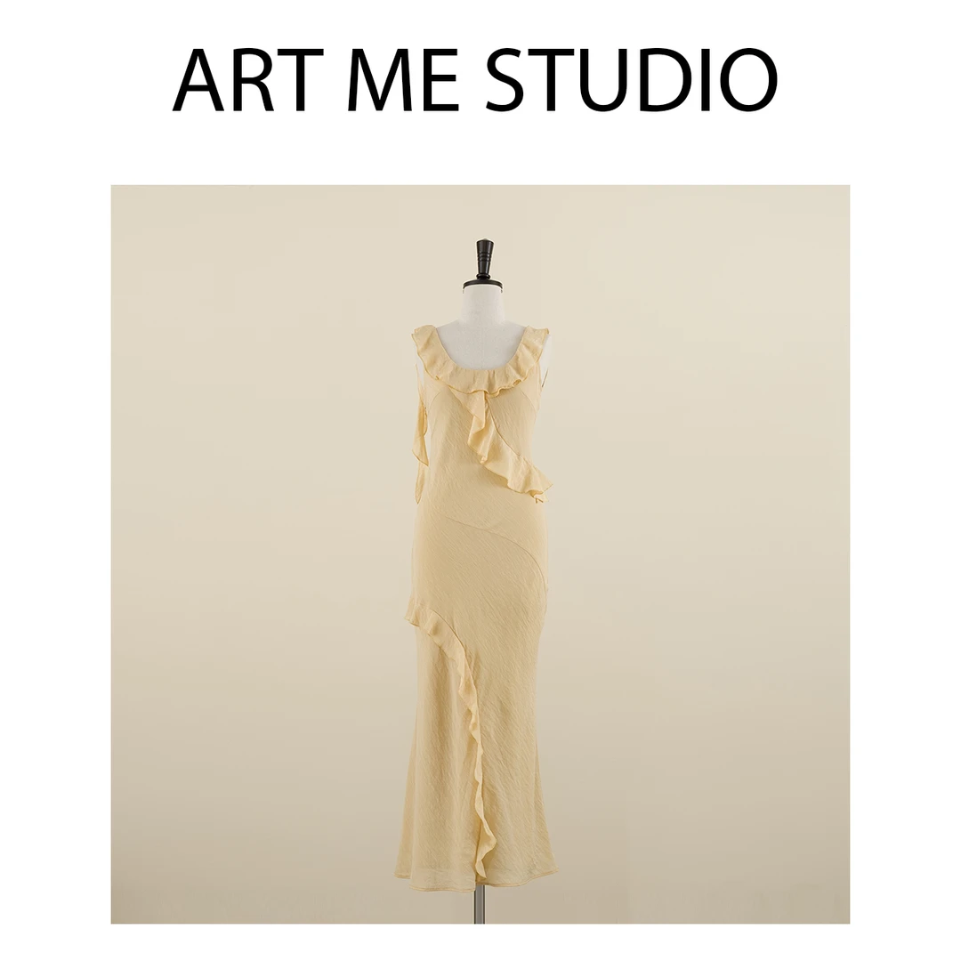 ART ME 瓜瓜呀【柠檬连衣裙】蕾丝显瘦轻奢气质法式小众w108