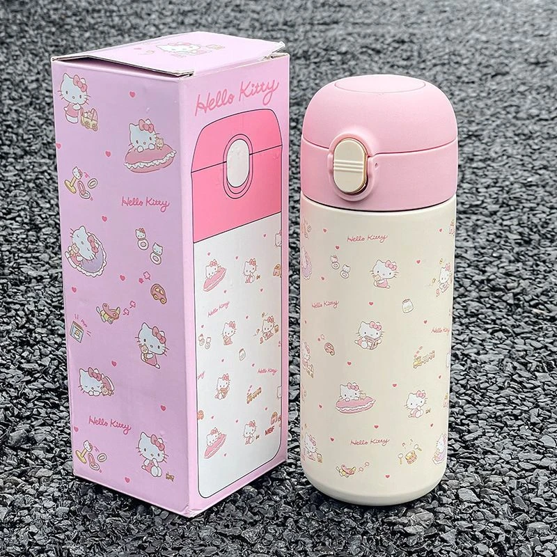 hellokitty弹跳杯保温杯可爱高颜值水杯316食品级便携直饮杯学生