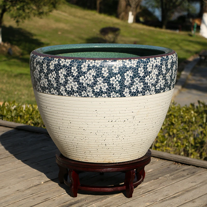 陶瓷鱼缸大号客厅古法养鱼生态缸养睡莲荷花缸庭院家用老式大水缸