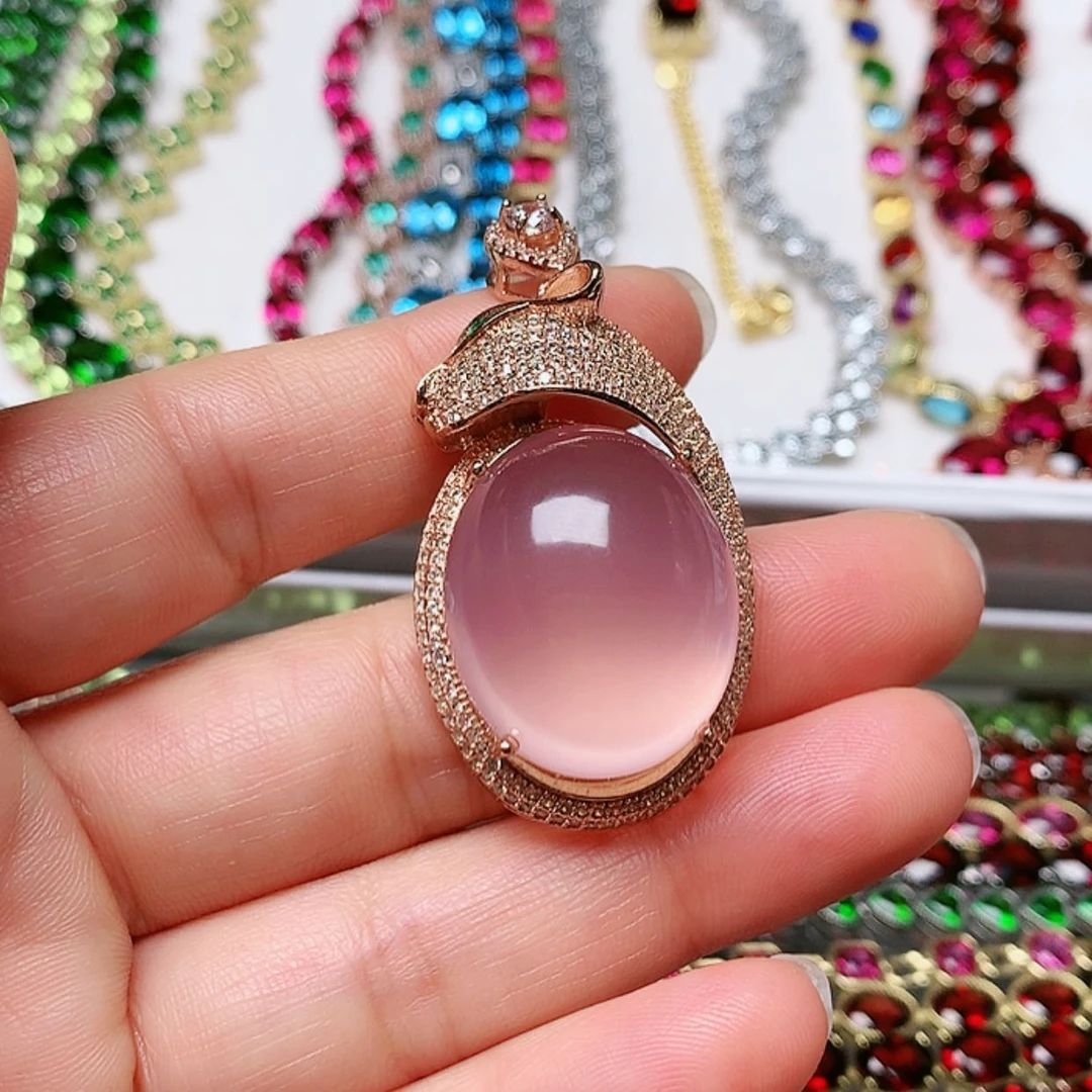 【闪购商品】芙蓉石吊坠(不含链)银S925镶嵌别*昏44.8克拉