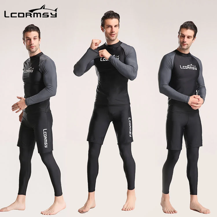 LCDRMSY韩国新品浮潜冲浪服潜水服男长袖分体防晒泳衣水母衣速干