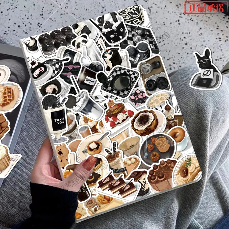 【新款爆品】50张甜味下午茶贴纸ins风韩式甜品蛋糕手账防水贴画