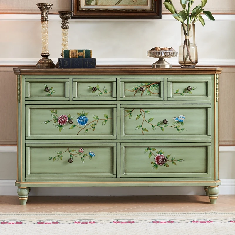 美式复古八斗柜玄关柜客厅大容量抽屉斗厨子卧室欧式收纳整理柜