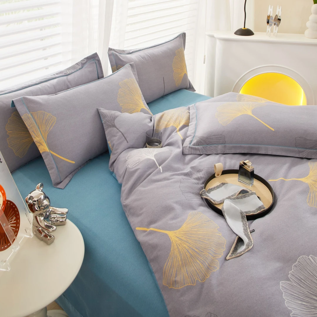 1005-505 亲肤四件套床品四件套   HJC   叶轩  灰