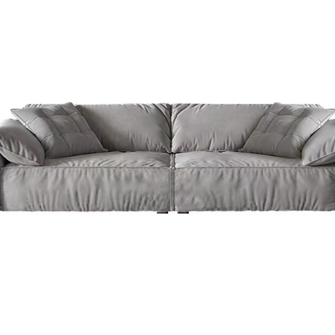 奶油风极简风格时尚磨砂绒大坐深羽绒大象耳朵沙发