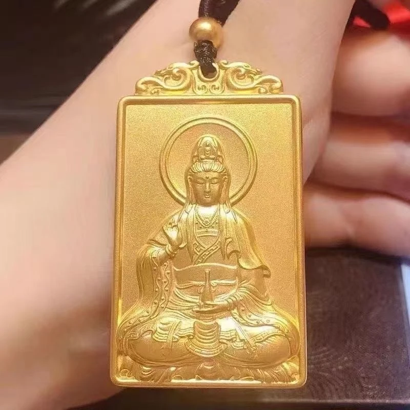 合金吊坠 转运观音实心吊坠（+精编绳）