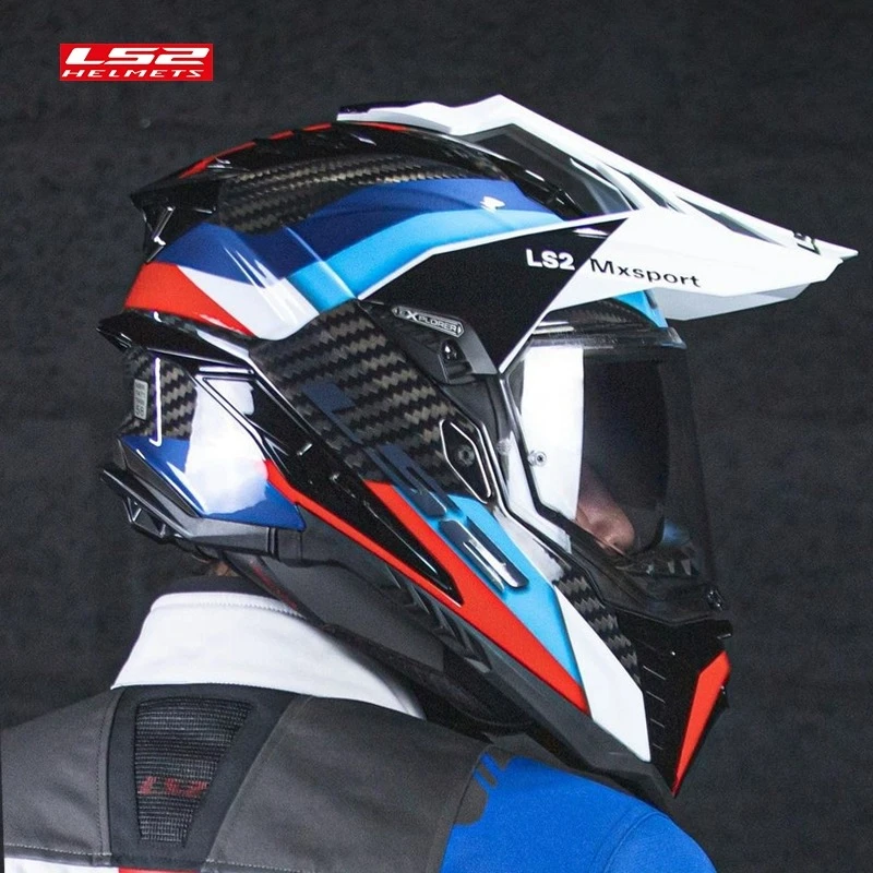 【618狂欢】LS2MX701碳纤维越野拉力盔摩托车头盔防雾双镜片