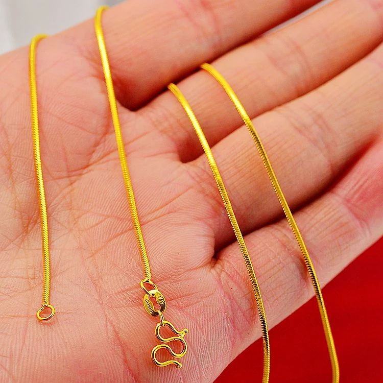 正品龙骨链女士真金色久不掉色项链复古锁骨百搭时尚礼