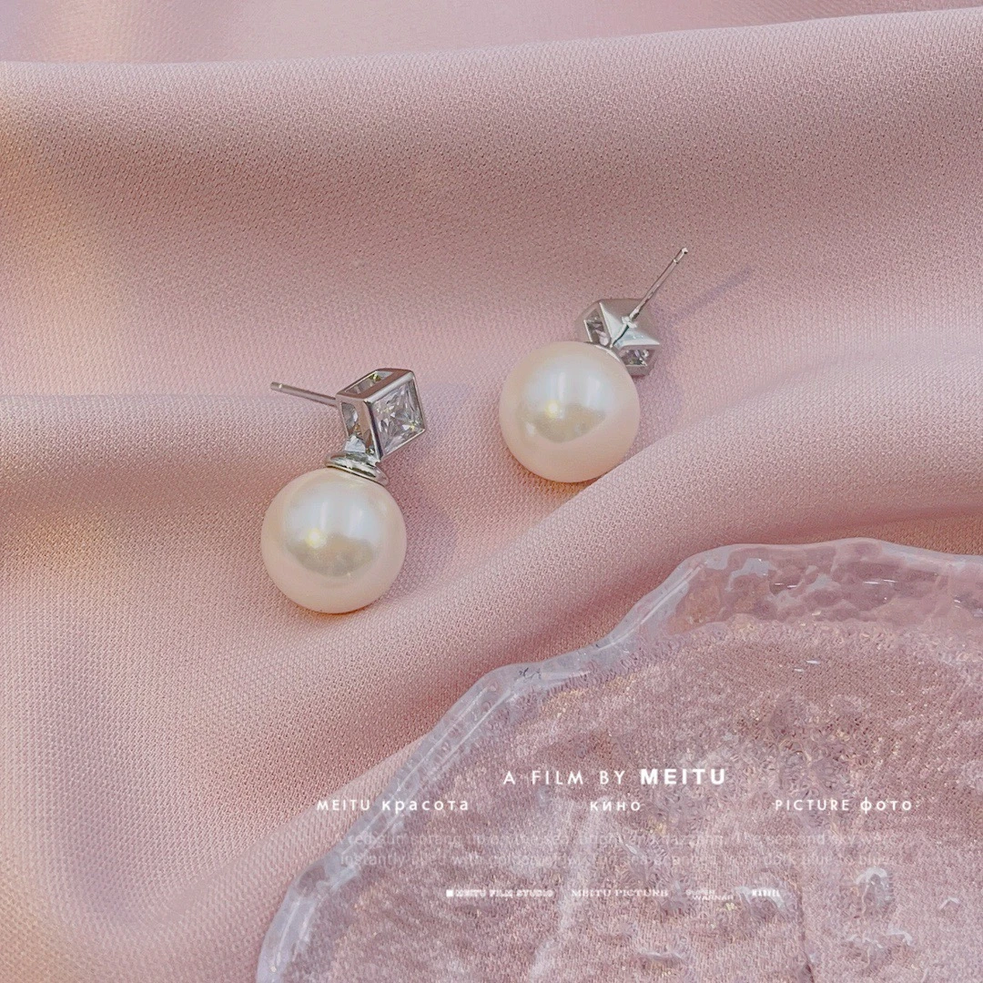 铜合金仿珍珠耳饰 春季新品气质珍珠925银针耳环女耳钉耳饰