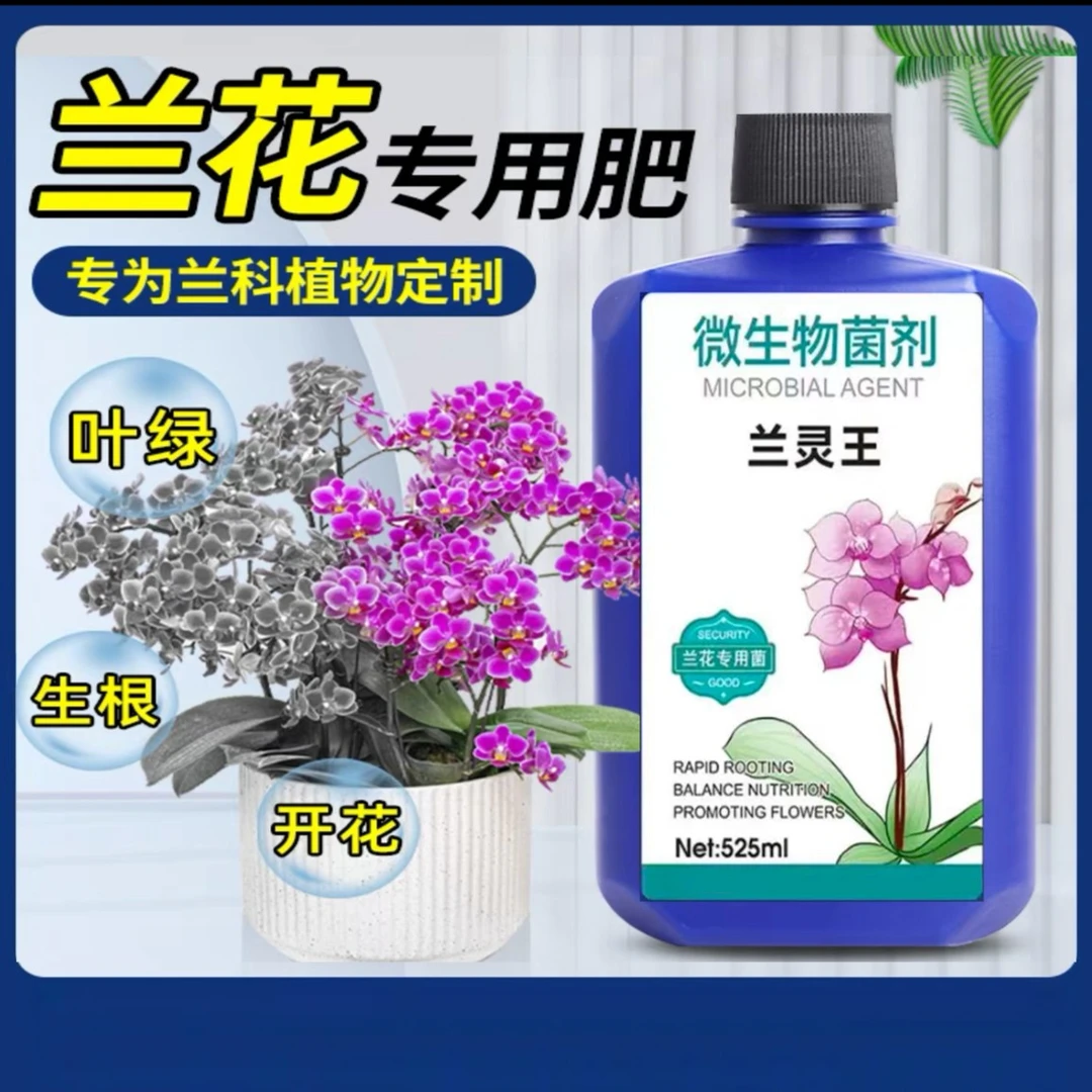 兰灵王兰花专用花卉营养液微生物菌剂肥植物通用防烂根黄叶促发芽