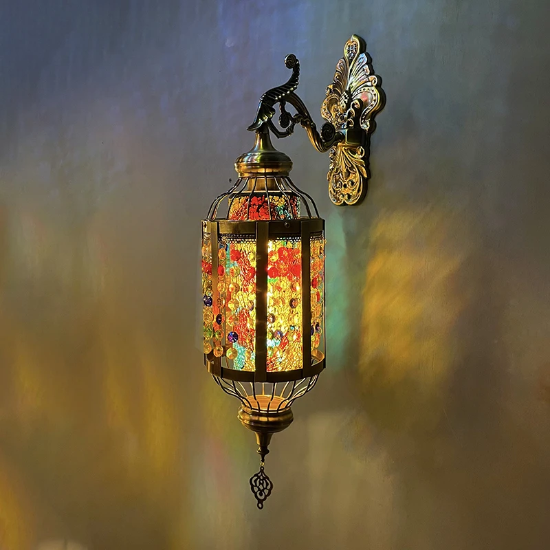 波西米亚壁灯复古浪漫餐吧咖啡厅酒吧民宿酒店餐桌大厅纯手工装饰