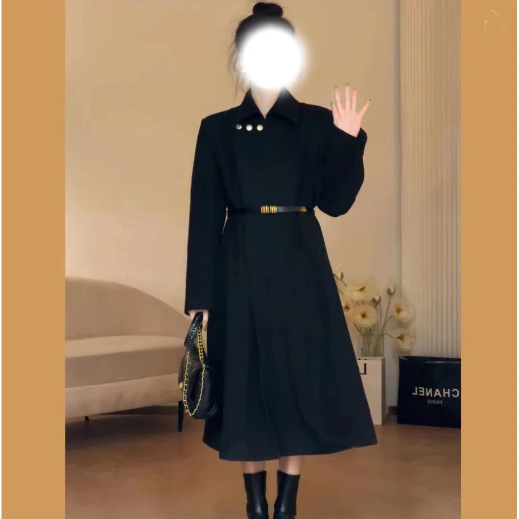 【招募】2023冬季新款呢子大衣女中长款羊绒通勤大衣时尚端庄