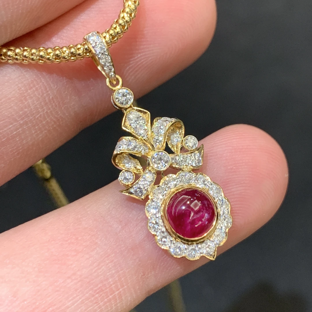 18K金红宝石项链