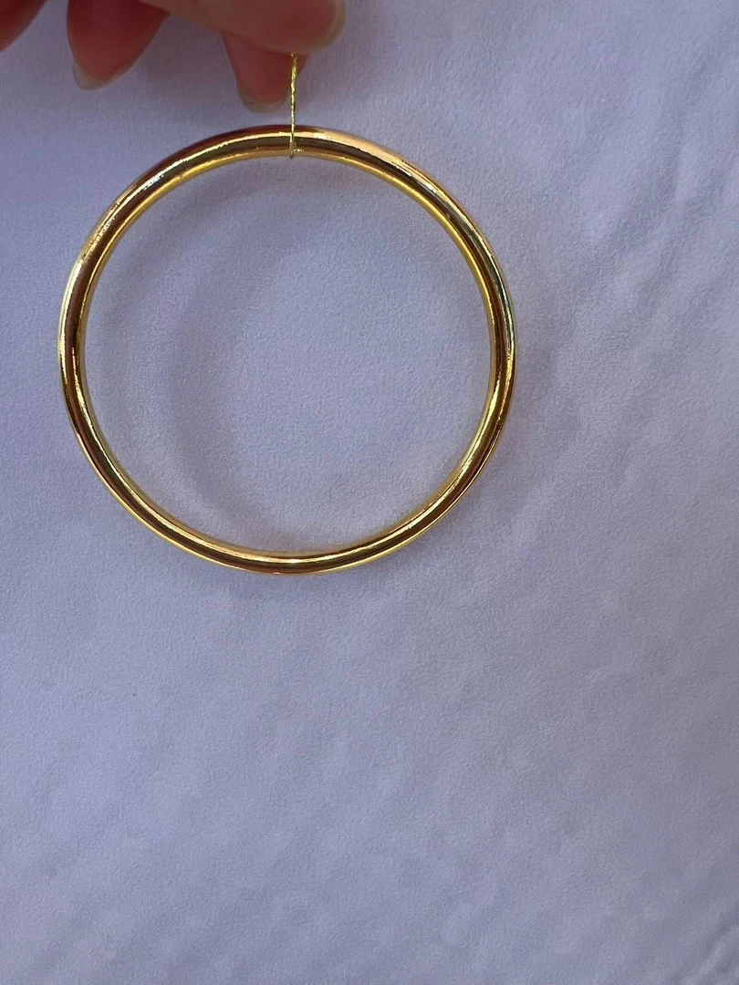 亮面手镯素圈精致足金黄金999