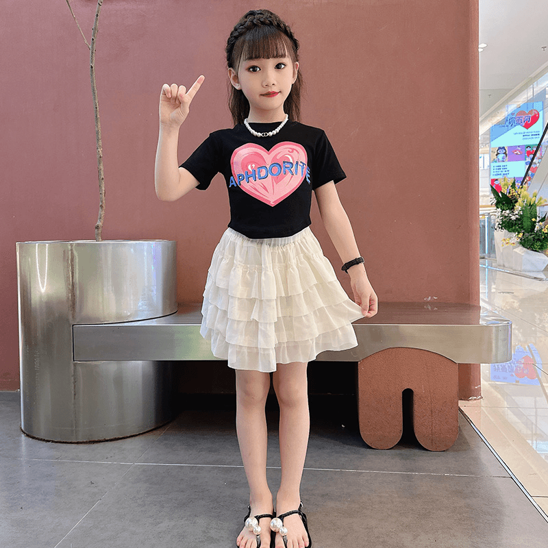 女童夏季短裙套装中大童时髦儿童短袖韩版洋气夏装连衣裙两件套潮