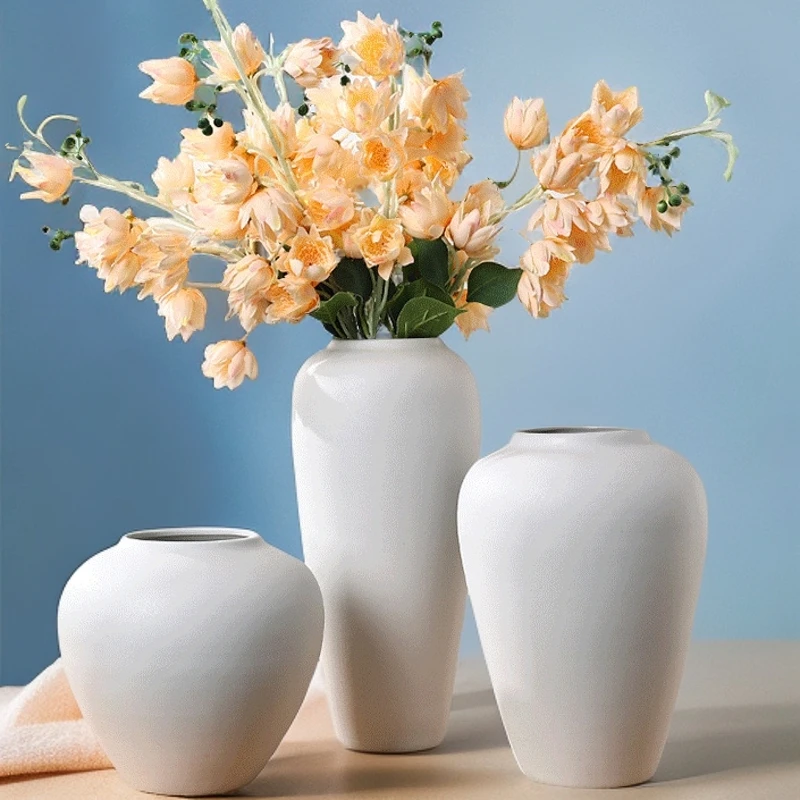 【花瓶专拍】样板房陶瓷磨砂手工哑光新中式复古简约欧式玄关摆设