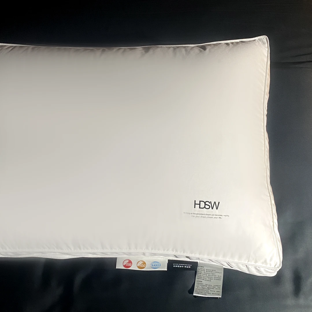 【HDSW】高端蚕丝鹅绒枕头双面可用立体边科学比例枕芯柔软单人家用