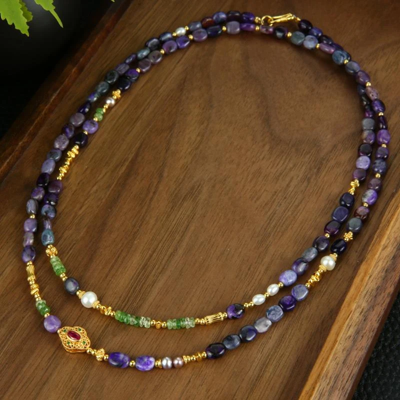 【香掌柜】舒俱来随形珠配珍珠毛衣链（发一件）