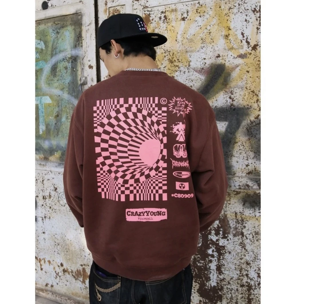 潮牌男女同款加厚保暖套头卫衣2710-B-10