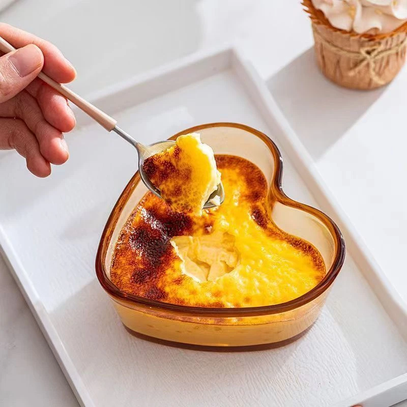 浪漫5.20  琥珀色家用高硼硅欧式爱心小碗 简约时尚 奢华大气