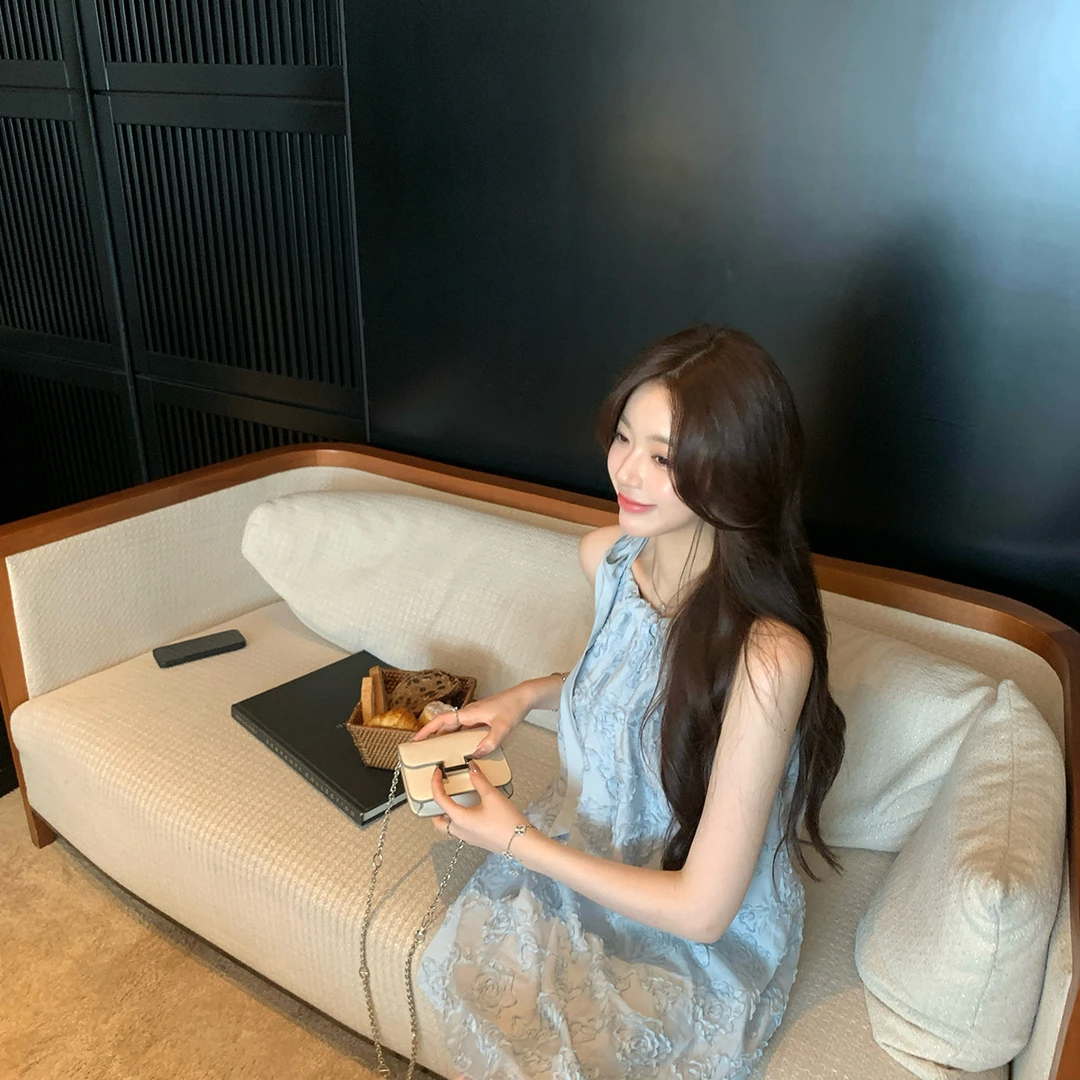 thepeachofficial【6/18 20点 上新】Menta Rose梦幻雾蓝连衣裙