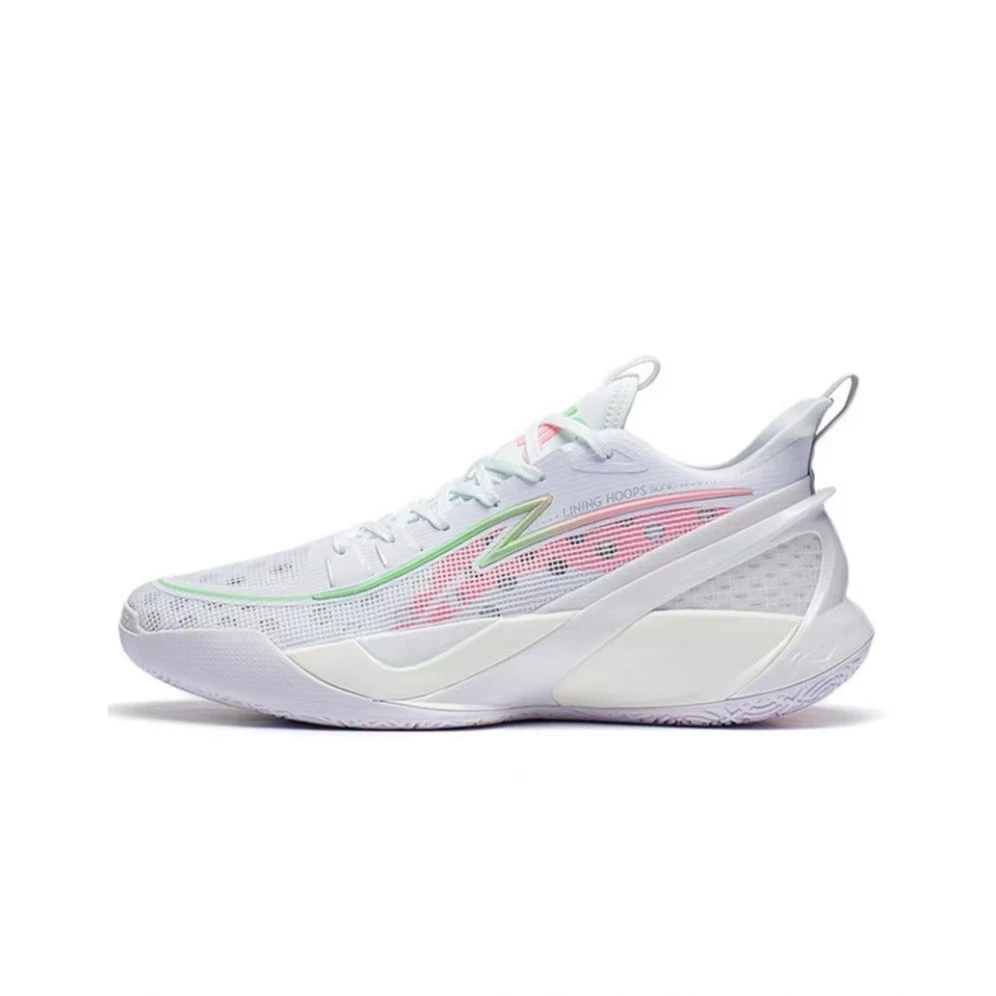 LI-NING/李宁音速10 V2 轻量高回弹透气减震实战篮球鞋 标准白