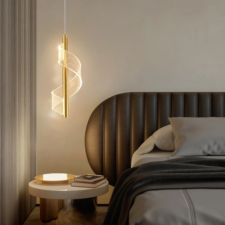 卧室床头吊灯北欧风现代简约ins2022网红极简长线创意单头小吊灯