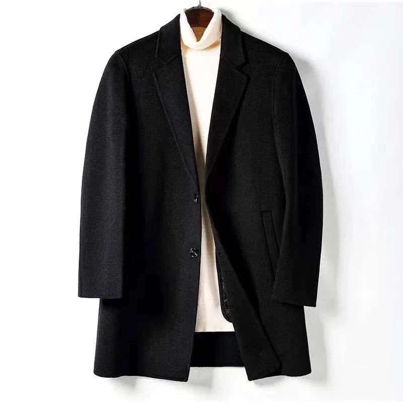 (直播专链)男士羊毛大衣双面呢子柔软高级