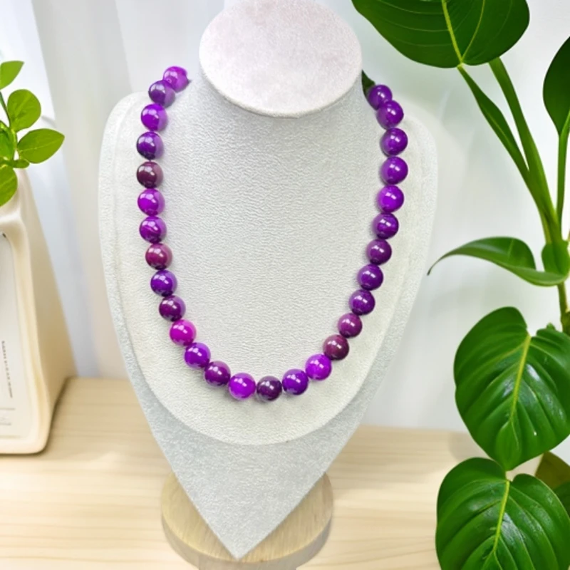 玉化粉色卡14mm项链0307