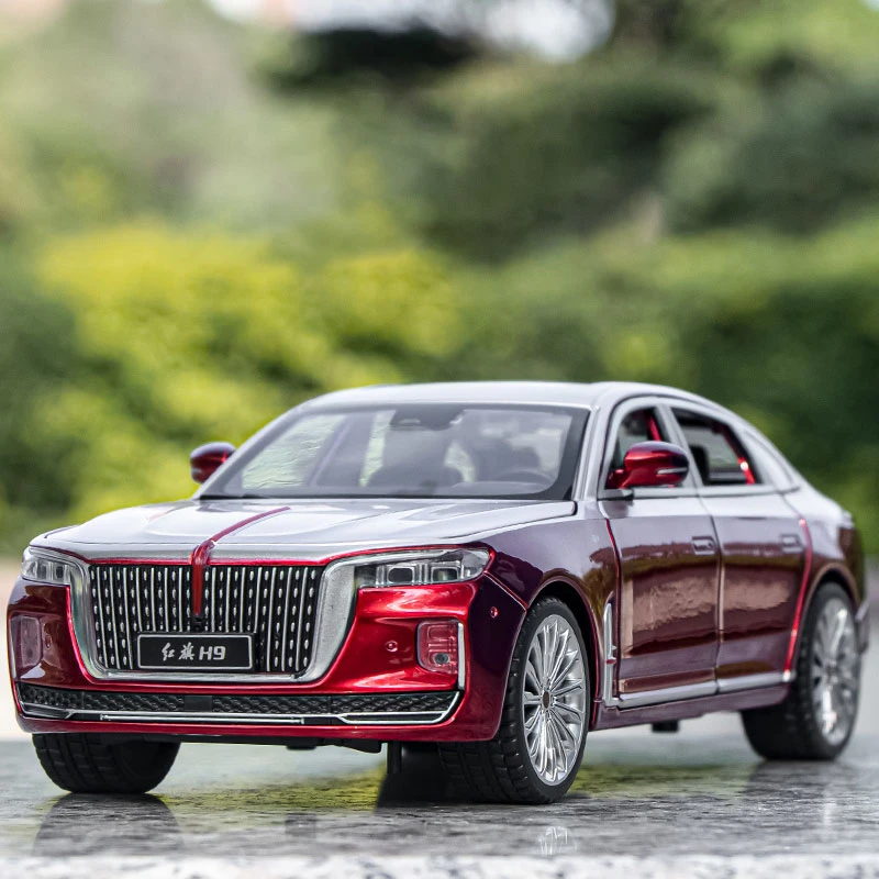 仿真1:24合金H9轿车模型油箱盖可开后视镜可折叠儿童玩具摆件