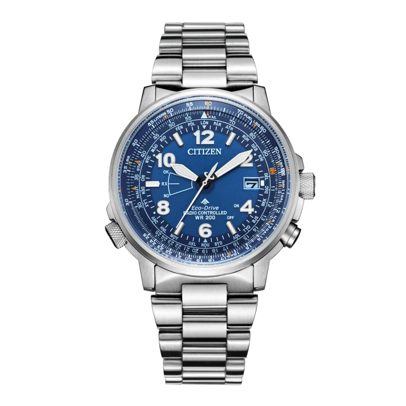 Citizen/西铁城光动能电波多功能蓝色男士腕表经典手表CB0240-88L