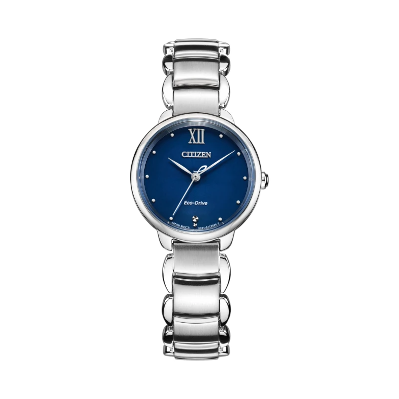 Citizen/西铁城光动能优雅蓝盘女士腕表蓝色百搭女手表EM0920-86L