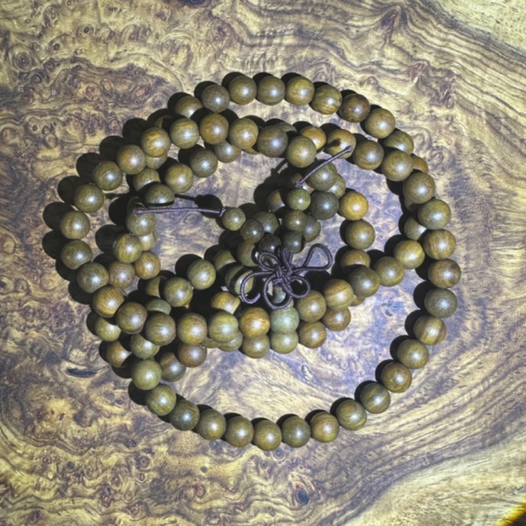 非金属木质手链 南美洲巴拉圭绿檀香 0.8 108颗念珠手持 维腊木