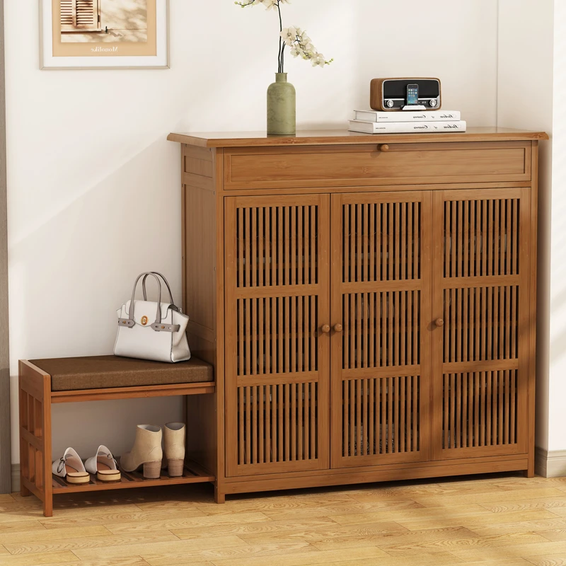 鞋柜家用门口简易室内出租屋用换鞋凳一体经济型多层防尘新款鞋架