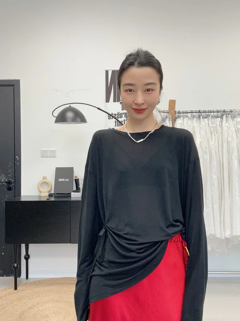 （海盐）夏季莱赛尔面膜T恤侧绑带防晒上衣时尚