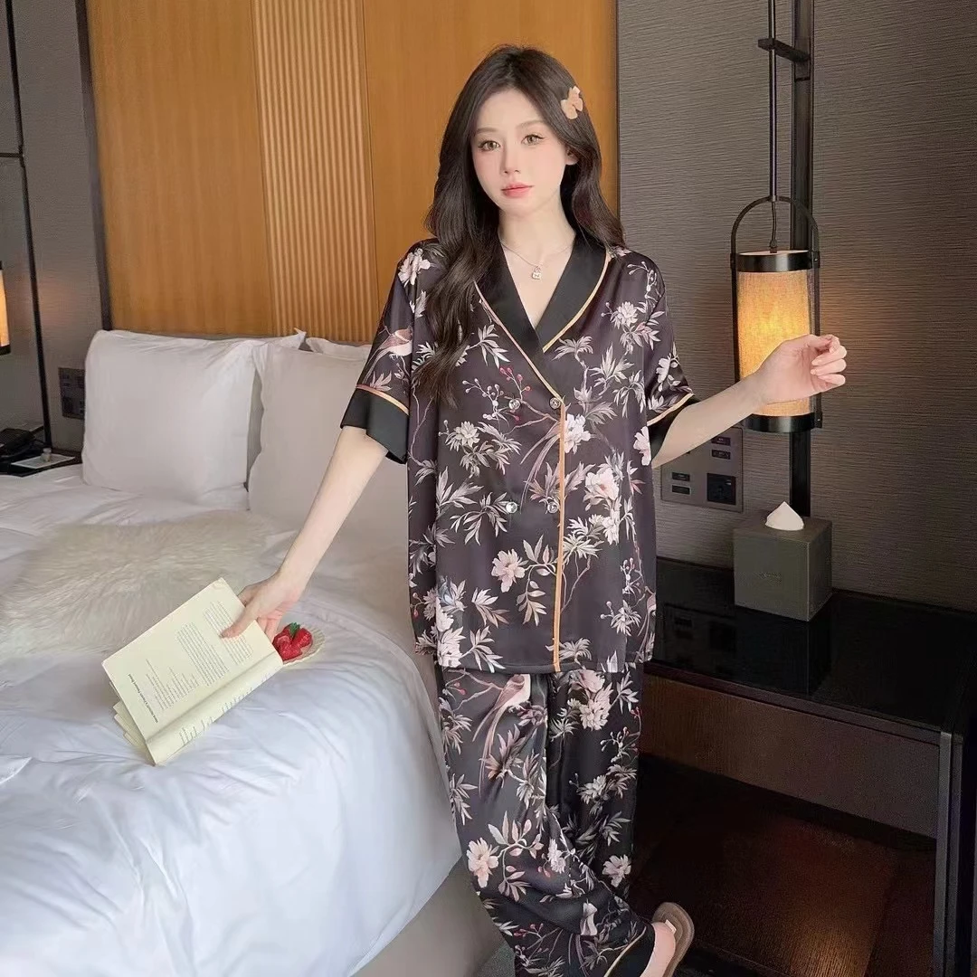 睡衣女套装时尚女士薄款