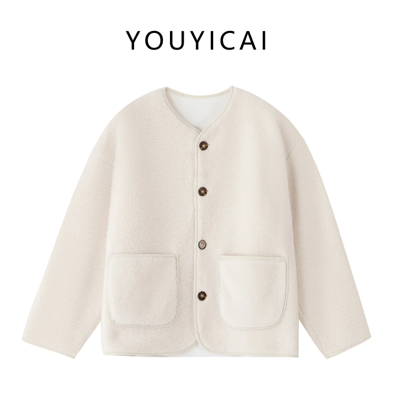 8828冬季颗粒绒外套加绒加厚女休闲百搭气质棉服800克小香风