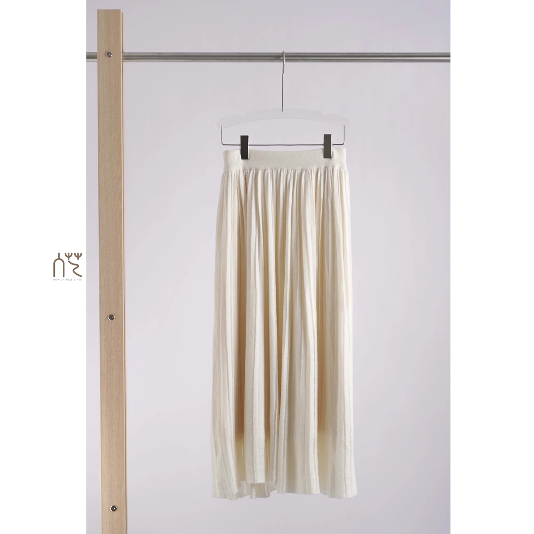 入艺【Y I】优雅系30羊毛手抓绒内衬双层针织半裙 RY2430110